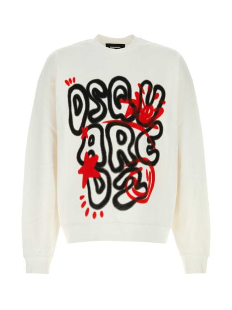 DSQUARED2 Dsquared Men White Cotton Sweatshirt