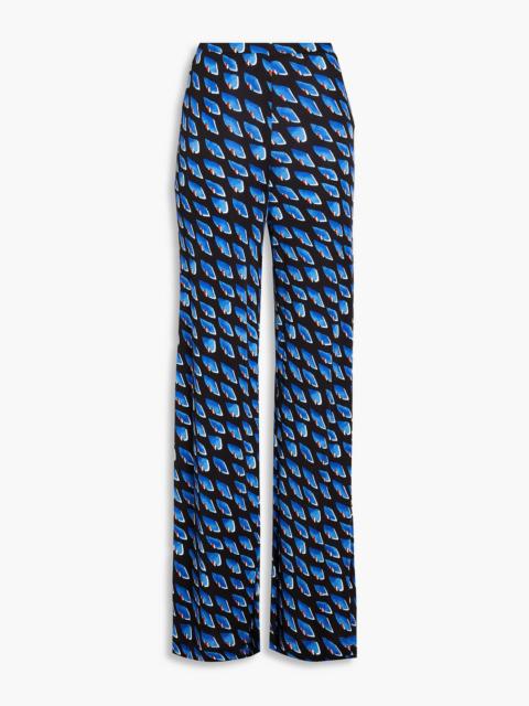 DIANE VON FURSTENBERG Holly printed jersey wide-leg pants