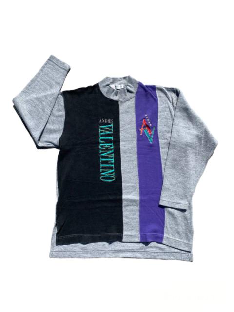 Other Designers Vintage - Vintage Andre Valentino Mockneck Sweatshirt Embroidery