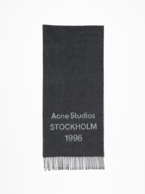 Acne Studios Logo scarf - Wide - Black/white