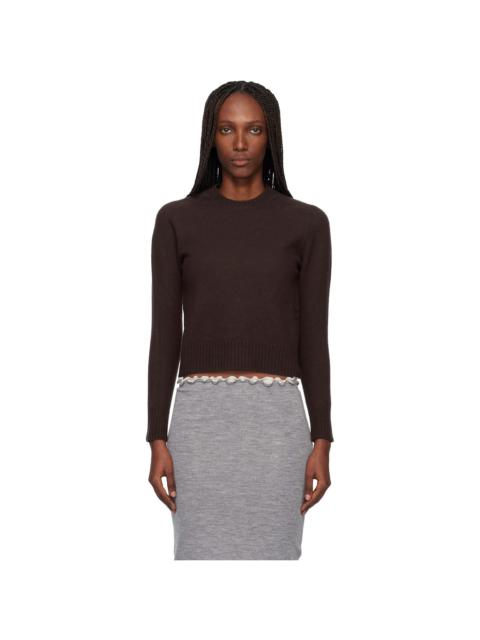 Jil Sander Brown Lightweight Wool Crew-Neck Sweater