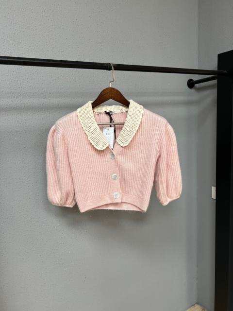 Miu Miu Miu Miu pink puff-sleeved cardigan