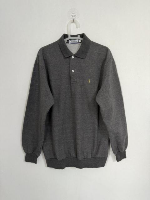 SAINT LAURENT YSL Sweatshirt Polo vintage Yves Saint Laurent Gray