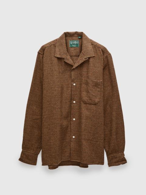 Gitman Vintage Houndstooth Check Camp Shirt in Brown