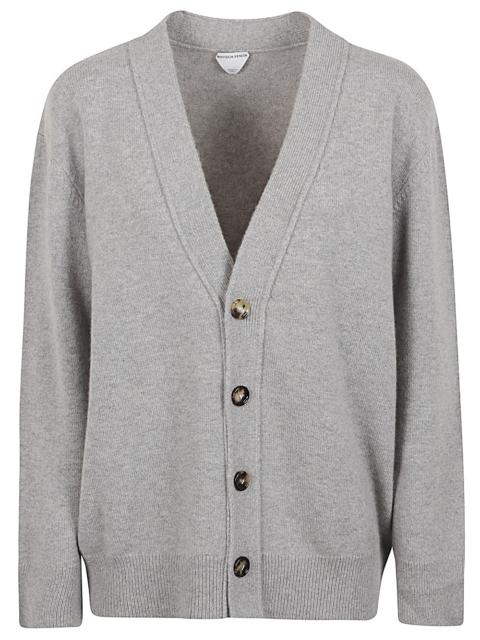 Bottega Veneta Women Leather Patch Cashmere Cardigan