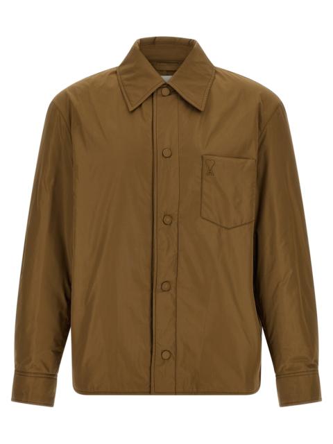 AMI Paris Ami De Coeur Puffer Jackets Brown