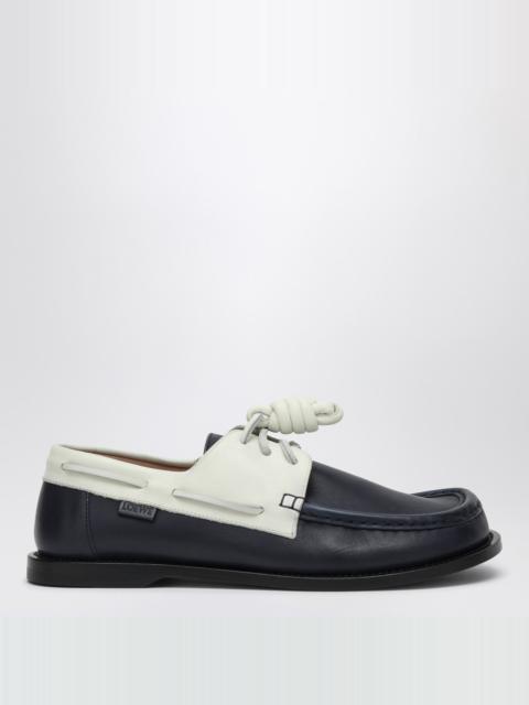 Loewe Campo boat shoe in navy/white