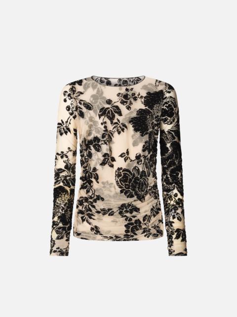 PINKO SHEER FLOCK-PRINT SWEATER