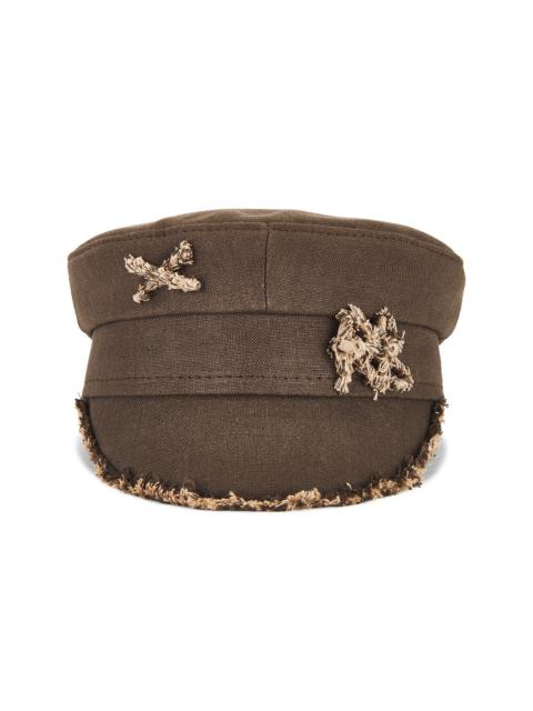 RUSLAN BAGINSKIY Monogram-embellished Fringed Baker Boy Cap