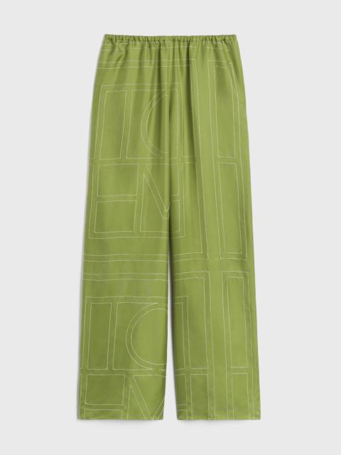 TOTEME Monogram silk pj bottoms laurel