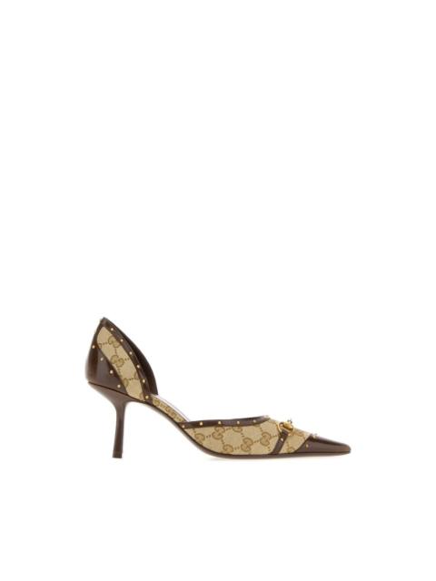 GUCCI GUCCI $1250 Sand Dark Brown Savoy Pumps New & Authentic (Wom