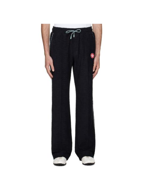 CASABLANCA Black Monogram Jacquard Towelling Sweatpants