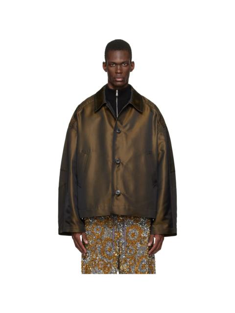 Dries Van Noten Brown Dropped Shoulder Jacket