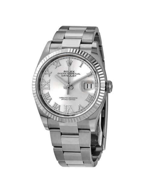 Rolex Datejust 36 Silver Diamond Dial Automatic Ladies Oyster Watch 126234SRDO