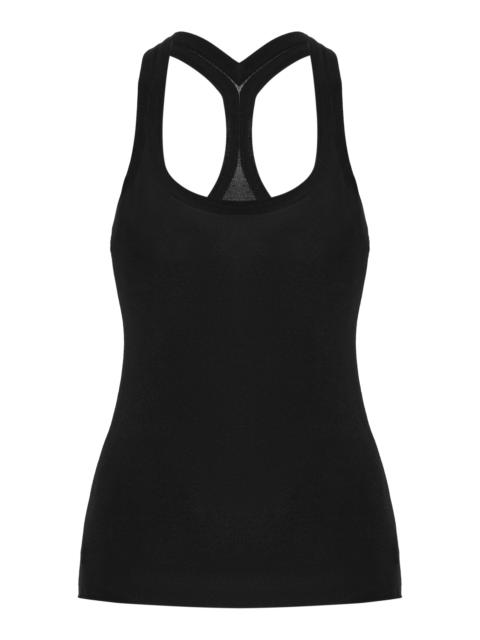 BRANDON MAXWELL The Raven Racerback Knit Tank Top black