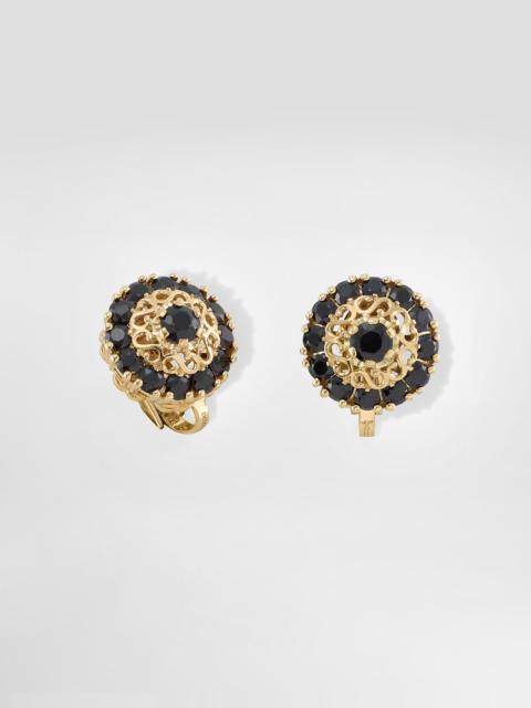 Dolce & Gabbana Sicily Earrings 18-carat yellow gold and black sapphires