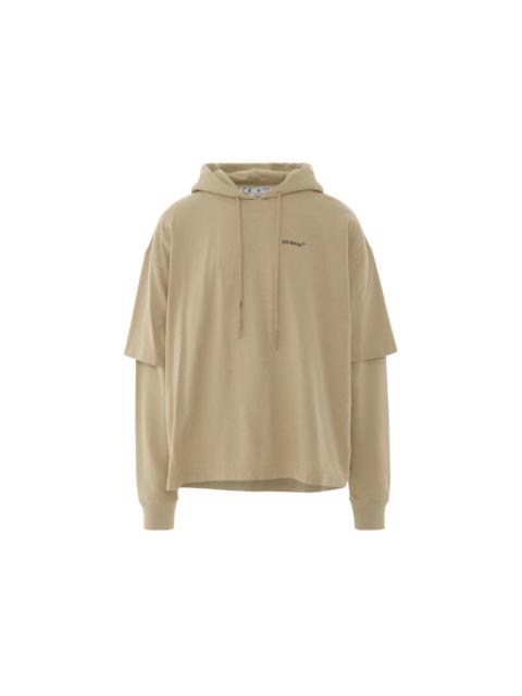 Off-White OFF-WHITE Caravaggio Arrow Double Hooded T-Shirt Dark Sand