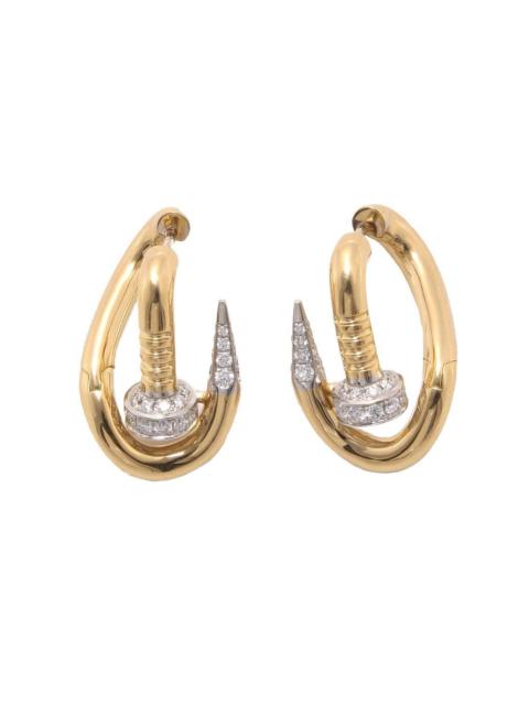 DAVID WEBB Diamond Tip Bent Nail Earrings