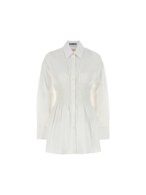 Prada PRADA White Poplin Shirt New & Authentic (Women's size:10;)