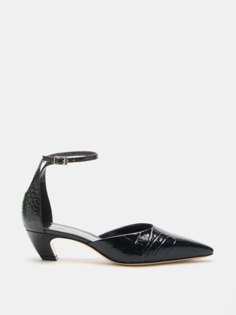 LE MONDE BÉRYL Victoria Kitten / Coco Black Leather Croc Effect