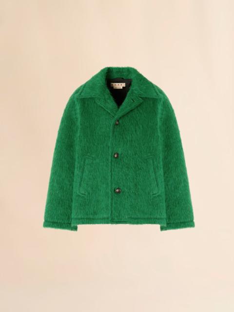 Marni GREEN WOOL JACKET WITH SHAGGY BRUSHED FINISH