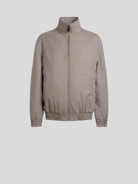 Etro TURTLENECK JACKET IN STRETCH WOOL WITH GINGHAM MOTIF