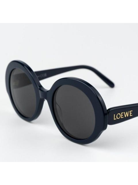 Loewe Loewe LW40135I SLIM 90A BRAND NEW Sunglasses Shiny Blue Smoke Round Women
