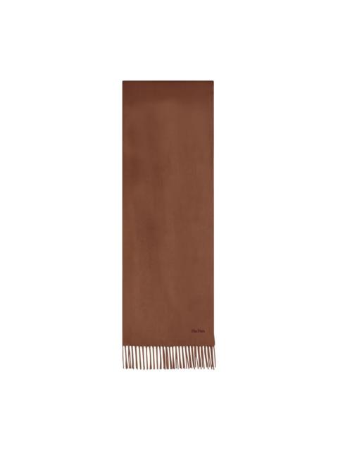 Max Mara embroidered-logo fringed-edges scarf