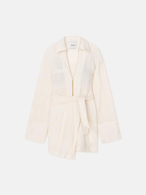 Nanushka Seersucker Gauze Shirt Dress