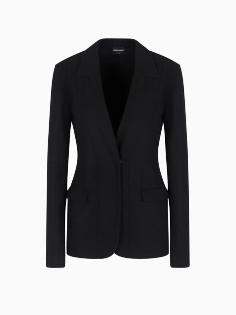 GIORGIO ARMANI ASV SINGLE-BREASTED JACKET IN WOOL DOUBLE JERSEY