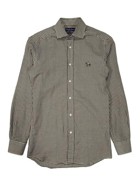 Ralph Lauren Check Print Embroidered Tailored Button Up Shirt