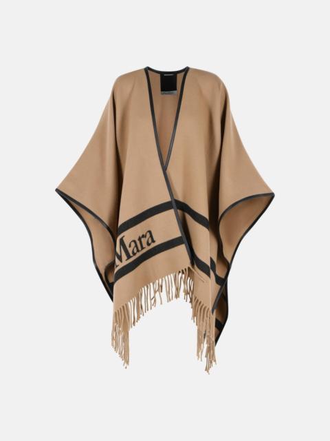 Max Mara 'ARIS' CAMEL JACQUARD WOOL PONCHO