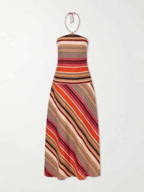 FAITHFULL Clara Striped Linen Maxi Dress