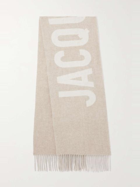 L'écharpe fringed wool-jacquard scarf