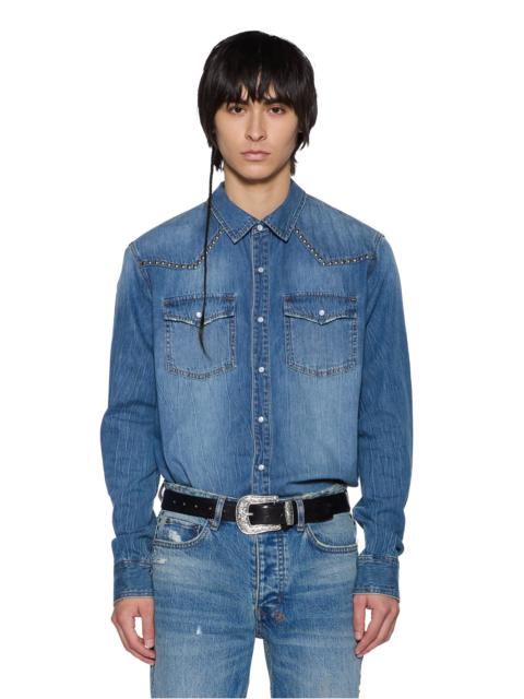 Ksubi WHIPLASH LS SHIRT TEXAS BLUE STUDDED