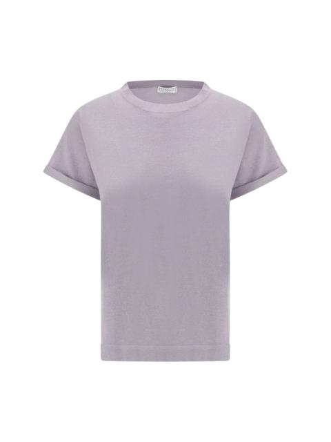 Brunello Cucinelli Women Cashmere Glitter T-Shirt