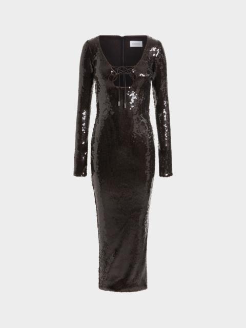 16ARLINGTON SOLARIA MIDI DRESS IN SEQUIN