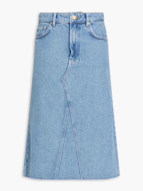 GANNI Frayed denim skirt