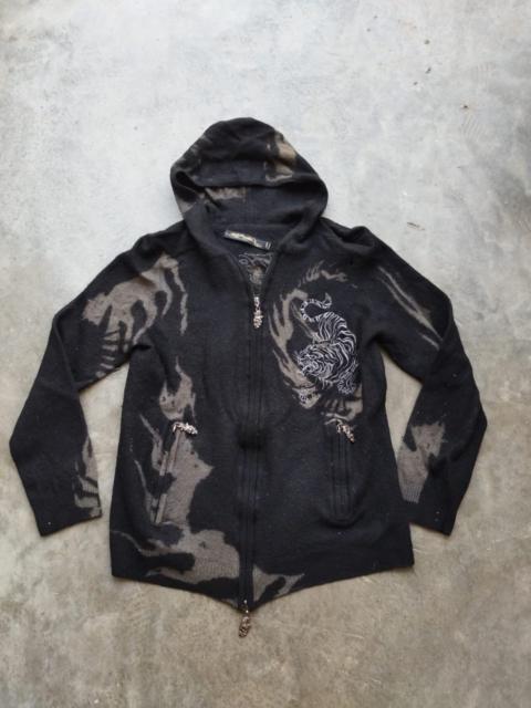 Other Designers Christian Audigier - Y2K Ed hardy embroidery wool cashmere hoodie.