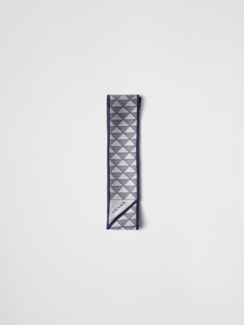 Prada Printed silk skinny scarf