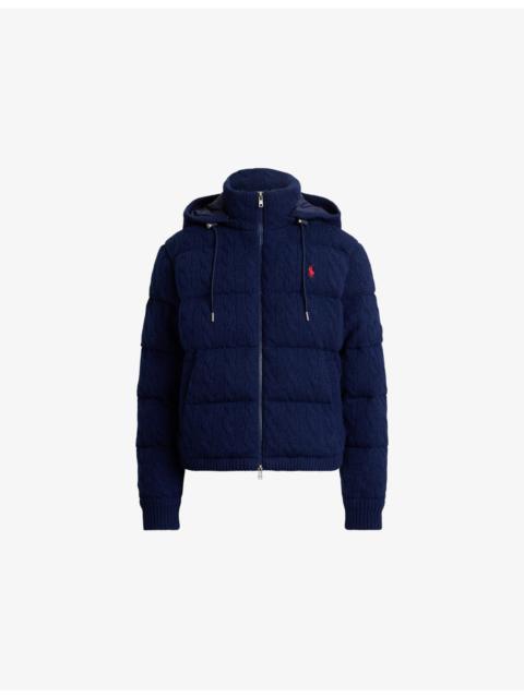 Polo Ralph Lauren Hooded Cable-Knit Wool and Cashmere-Blend Puffer