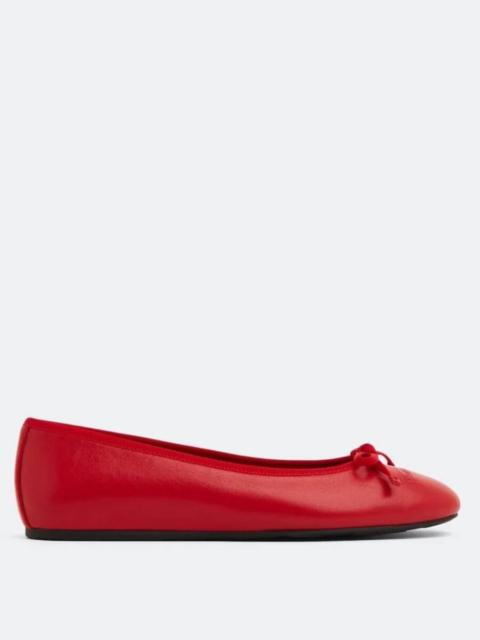 FERRAGAMO Ferragamo Red Leather Ballet Flats, Size 11 C