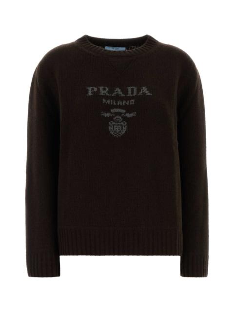 Prada Prada Women Dark Brown Wool Blend Sweater