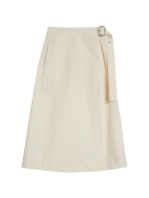 A-line buckled midi skirt