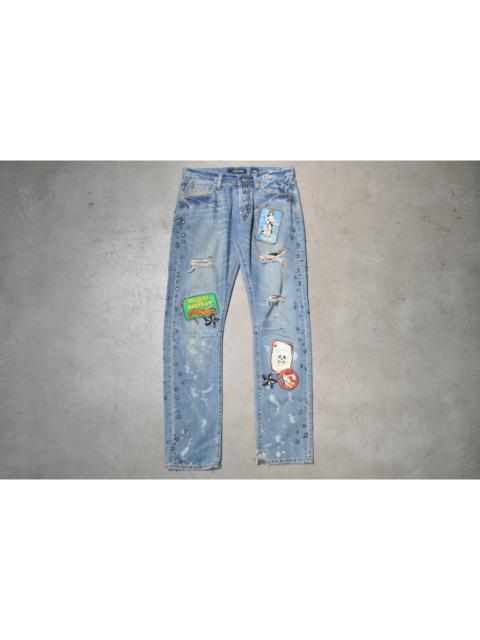 Other Designers Ed Hardy - Studded Multi-Patch Denim Jean