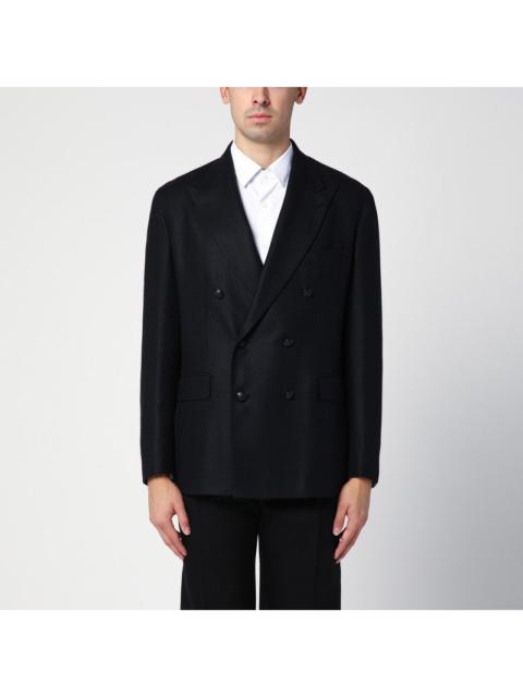 Tagliatore - Tagliatore Black wool and cashmere double-breasted jacket