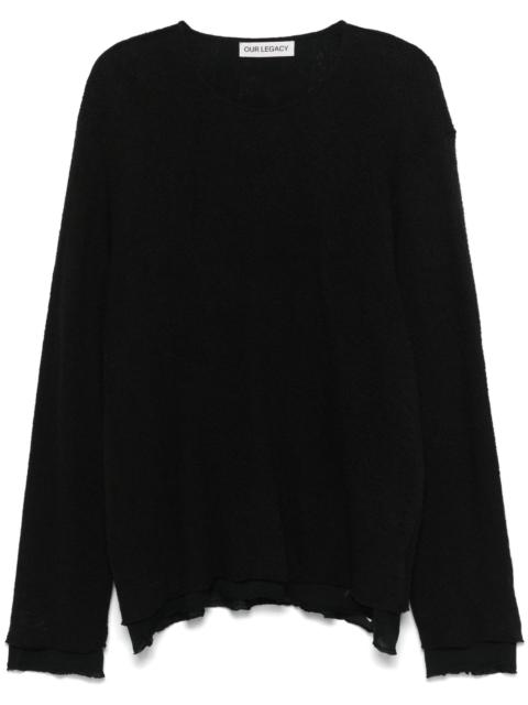 Our Legacy DOUBLE LOCK LONG SLEEVE T-SHIRT (BLACK CROCHET STRIPE)