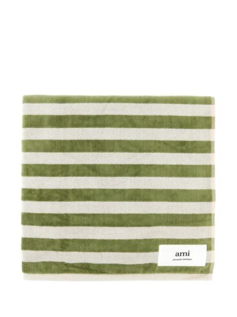 AMI Paris Embroidered terry fabric beach towel