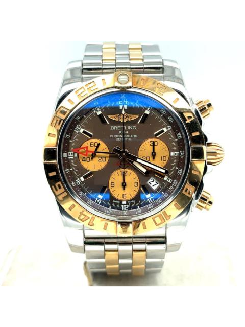 Pre-owned Breitling Chronomat Gmt Chronograph GMT Automatic Chronometer Brown Dial Men's Watch CB042