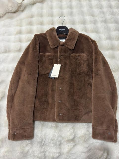 SAINT LAURENT Saint Laurent (YSL) Brand New Caramel Teddy Faux Fur Jacket